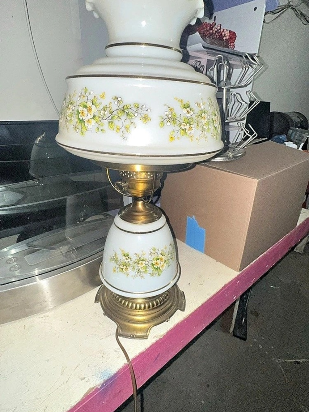 vintage Quoizel Hurricane Table Lamp